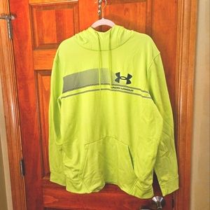 Men's Under Armour Hoodie Sweatshirt sz XL Neon Green